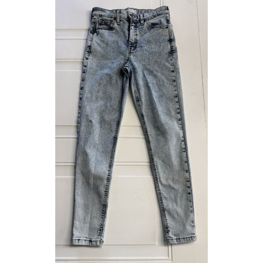 Topshop Jeans Womens 26W Light Blue Wash High Rise Jamie Skinny Stretch